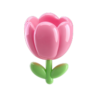 3D粉色花朵PNG素材