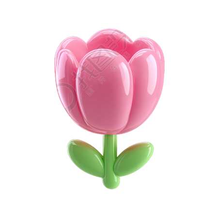 3D粉色花朵PNG素材