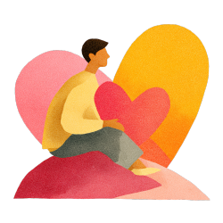 心理健康爱心插画