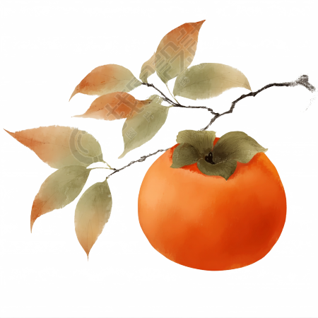 柿子插画设计元素
