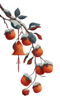 柿子寒露节气简约插画