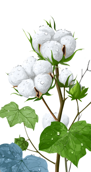 棉花寒露节气插画