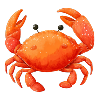 卡通螃蟹PNG插图