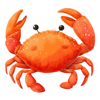 卡通螃蟹PNG插图