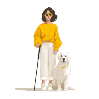 盲人和导盲犬插图