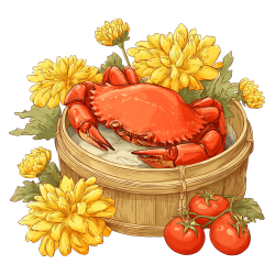 卡通螃蟹矢量插图