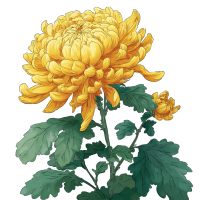 菊花简约风格素材