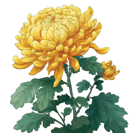 菊花简约风格素材