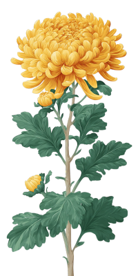 菊花简约风格插画