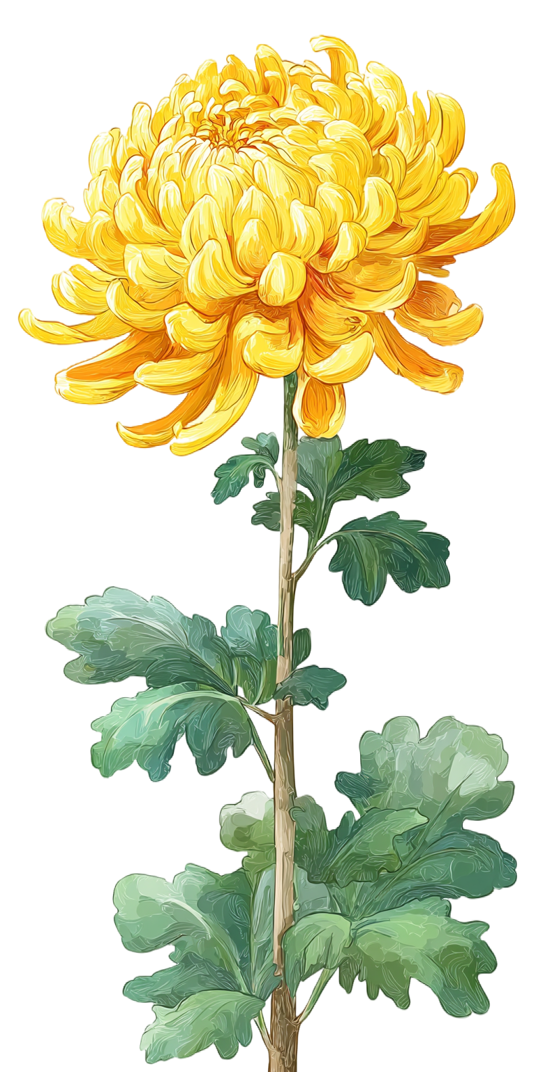 菊花简约风格元素