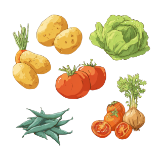 可爱蔬菜插画
