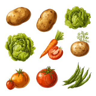 可爱蔬菜插画