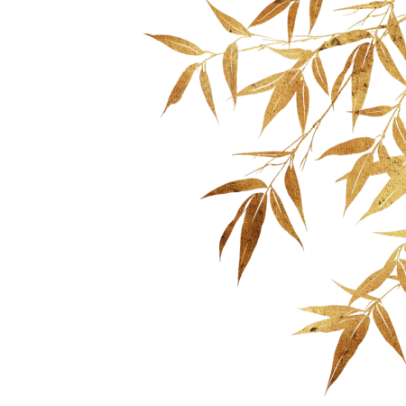 金箔质感竹叶元素