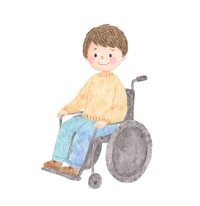 轮椅男孩插画