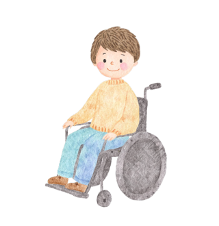 轮椅男孩插画