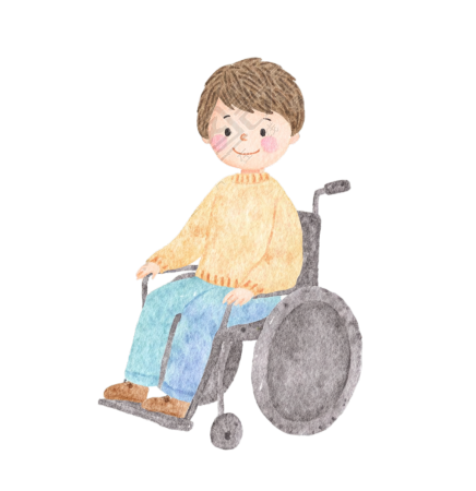 轮椅男孩残疾人日插画