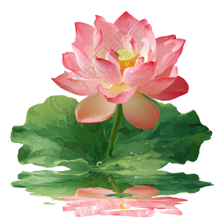 粉色荷花插画