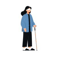 盲人白手杖插图设计