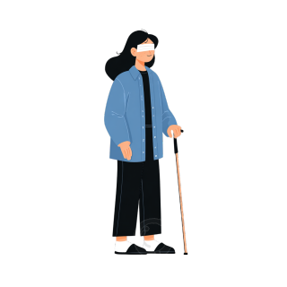 盲人白手杖插图设计
