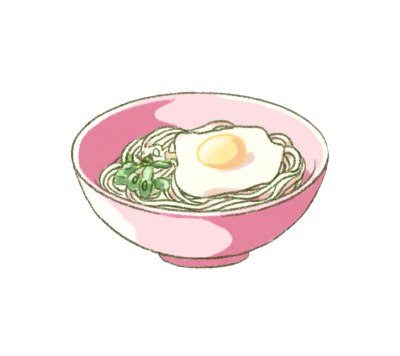 一碗凉面卡通插图