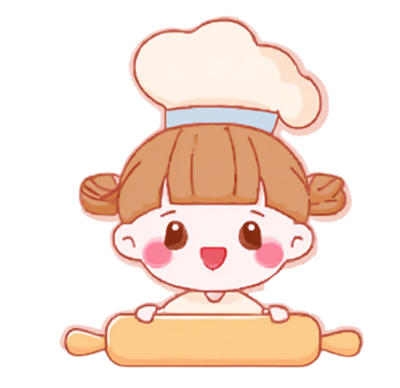 可爱小女孩带厨师帽插图