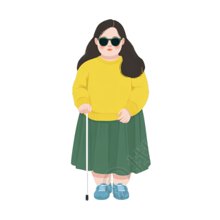 绿裙黄衫插画设计