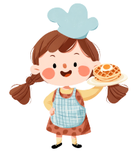 可爱女孩烹饪插画