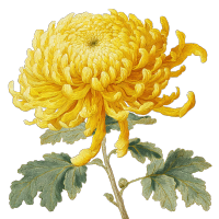 黄白菊花插画