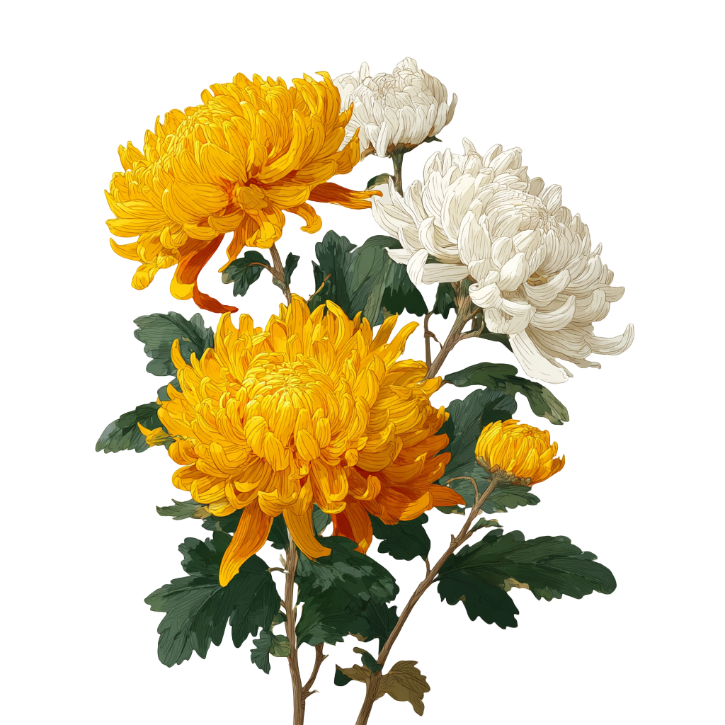 重阳节菊花插画