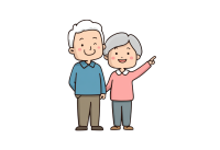 快乐老夫妻插画
