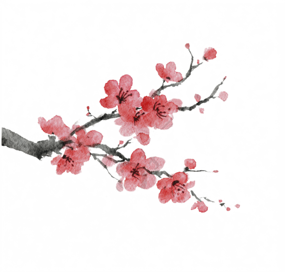 梅花水墨风素材
