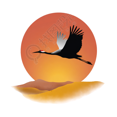 重阳节仙鹤插画