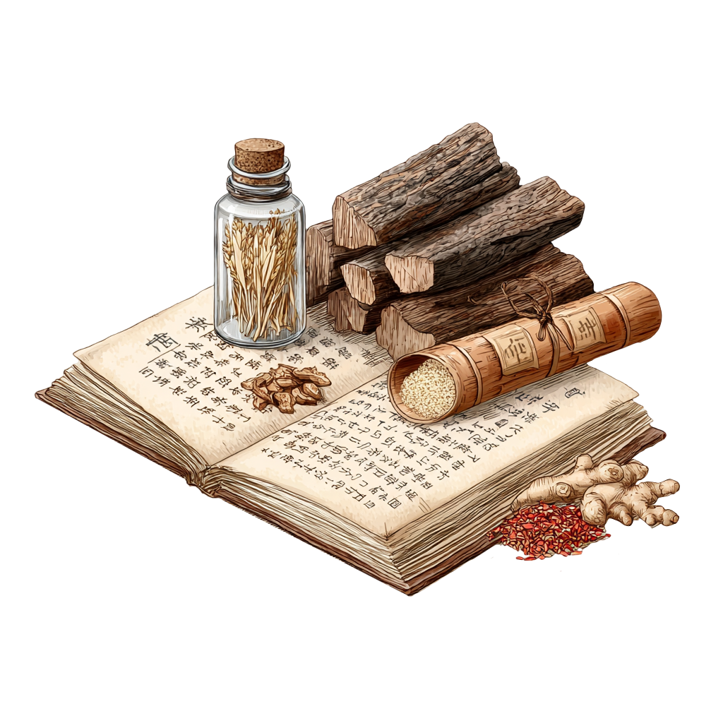 中药材和医书元素