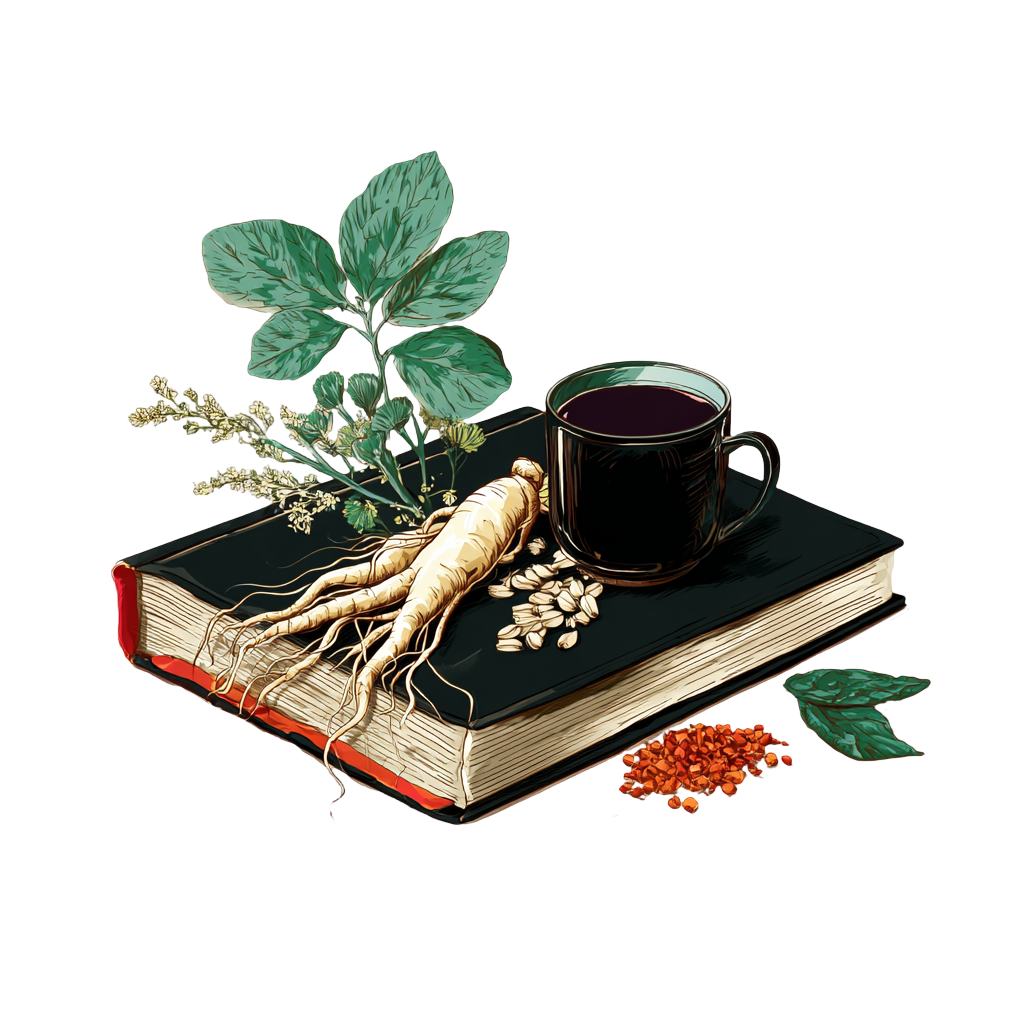 中药材和医书插画