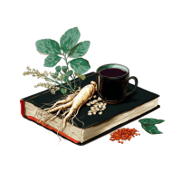 中药材和医书插画