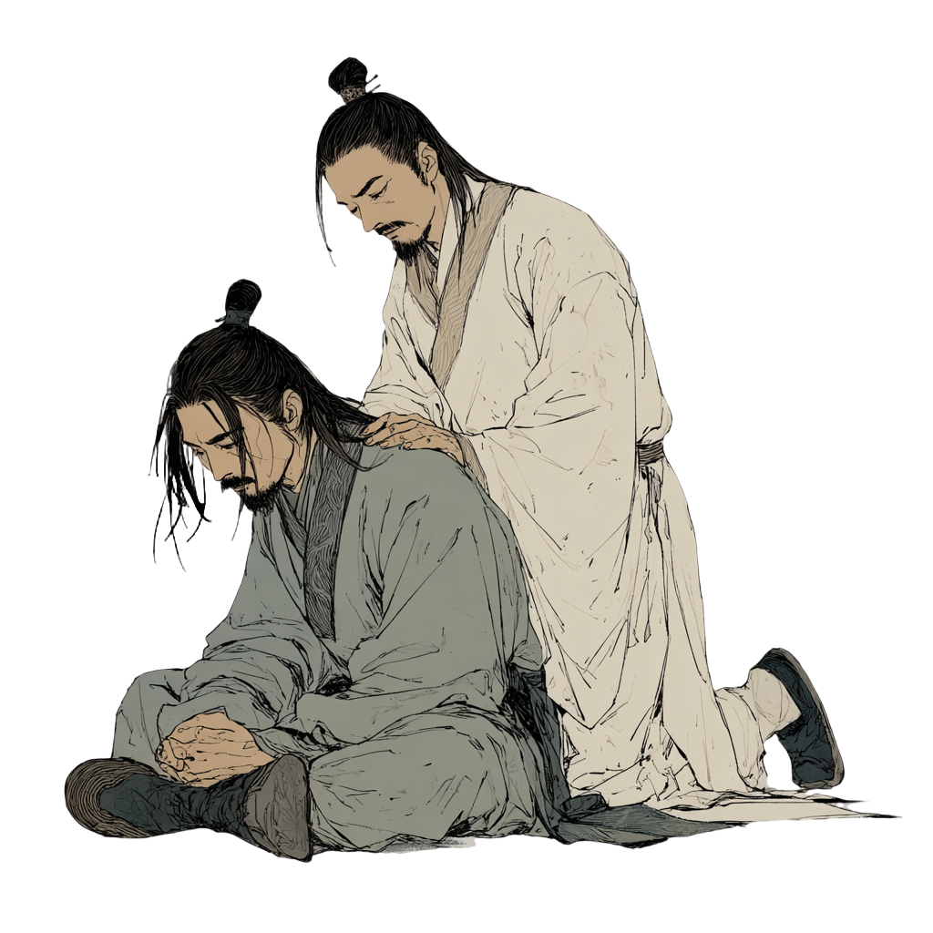 老中医救治病人插画