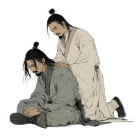 老中医救治病人插画