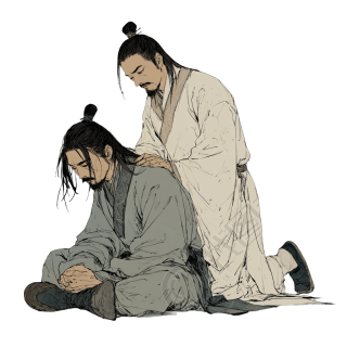 古风按摩插画