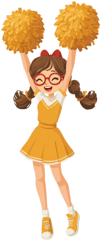 运动会啦啦队女孩插画