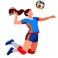 少女打排球插画