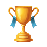 金色奖杯卡通元素