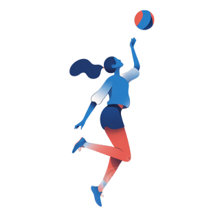 少女打排球插画