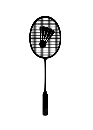 简约羽毛球拍与羽毛球