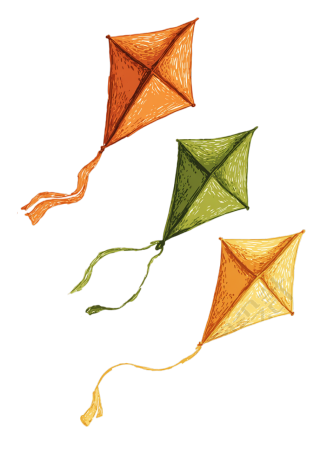 三只风筝插画