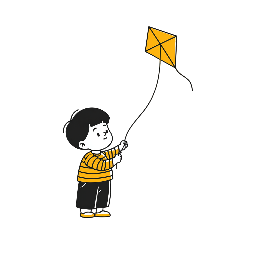 放风筝透明背景素材