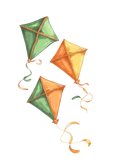 放风筝透明背景插画
