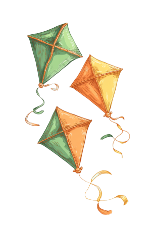 放风筝透明背景插画