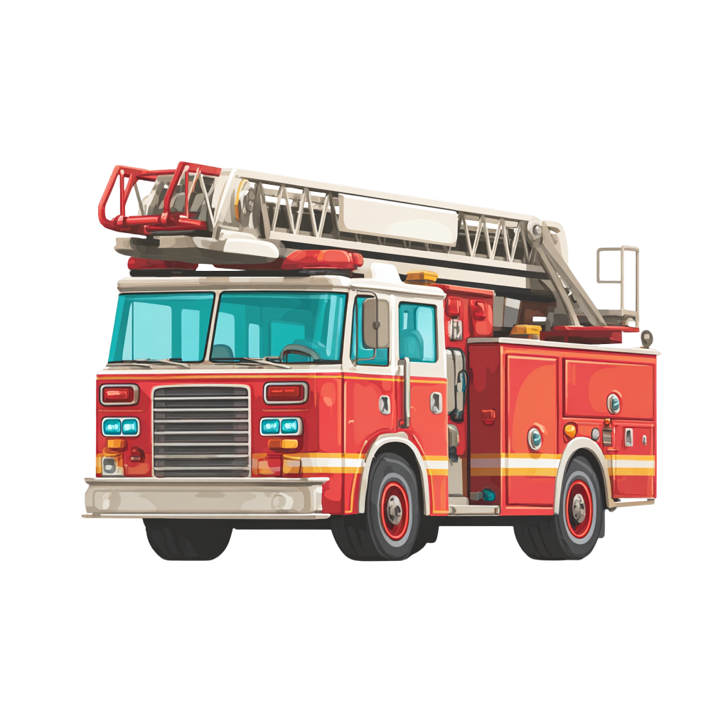 消防车透明背景元素