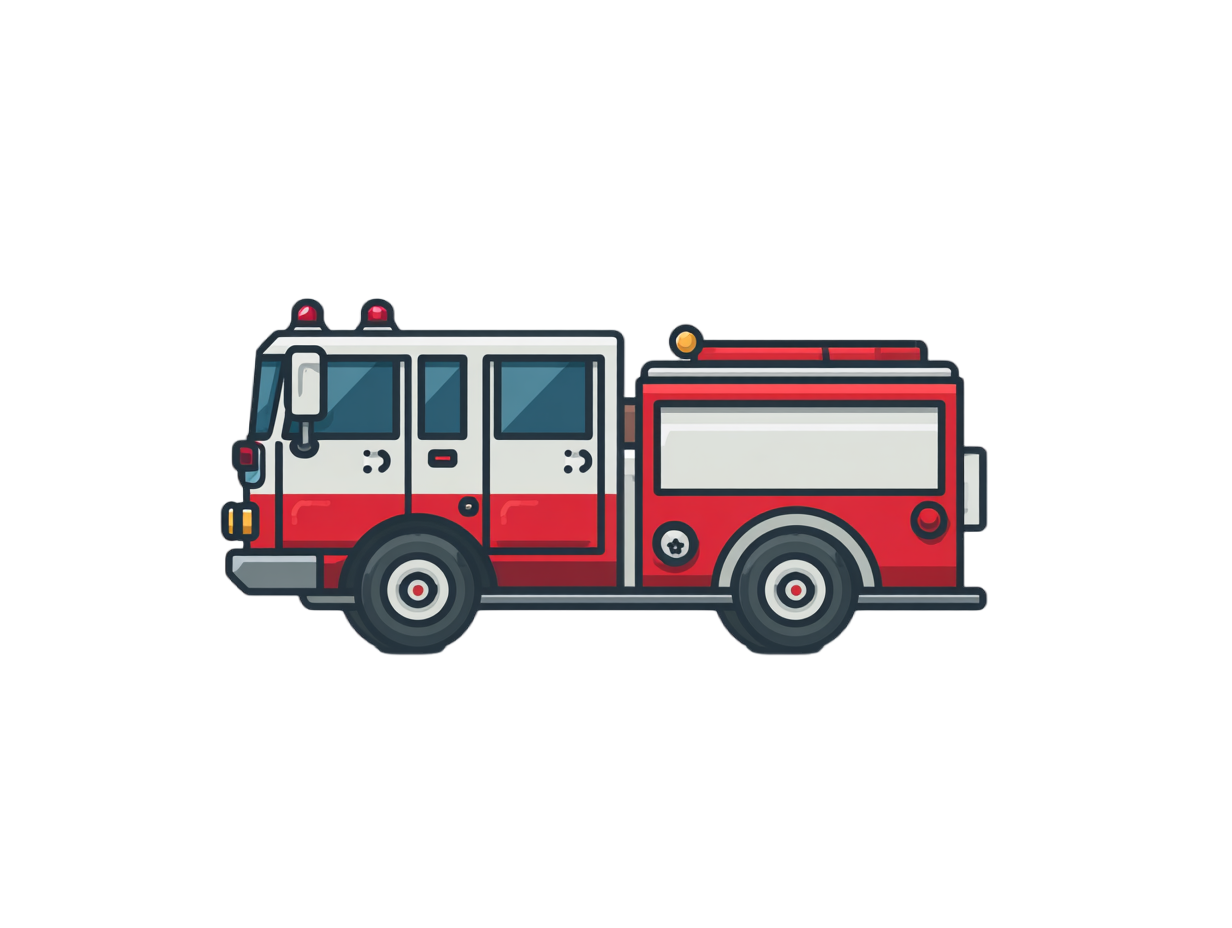 红色消防车图标素材