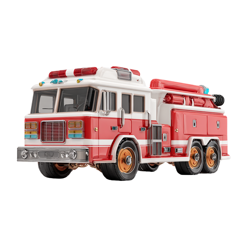 3D消防车创意元素